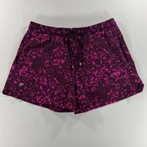 Fabletics Shorts Womens M Black Pink Running Athletic Drawstring Zip Pockets 3”